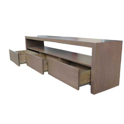 LANNA LOWLINE 3 DRAWER TV/ENTERTAINMENT UNIT IN TASSIE OAK - MyChocolateWood