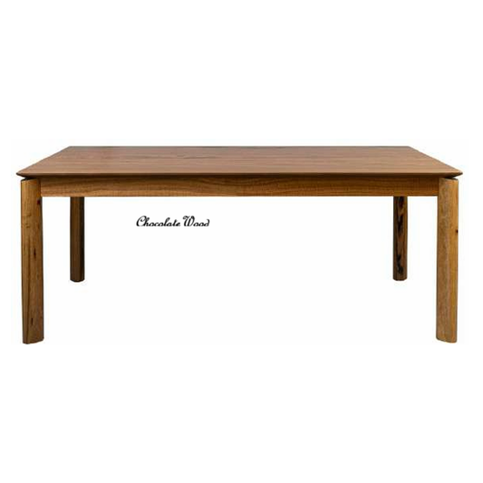 LARISSA SOLID & VENEER MARRI WOOD 9 PIECE DINING SET NATURAL/LIGHT MOCHA DINING TABLE & 8 CHAIRS - MyChocolateWood