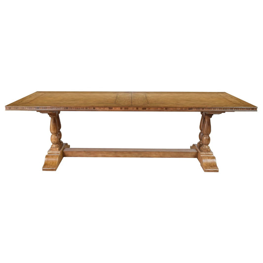 LAURENT SOLID MANGO WOOD FRENCH CLASSIC DOUBLE PEDESTAL DINING TABLE 260CM NATURAL - MyChocolateWood