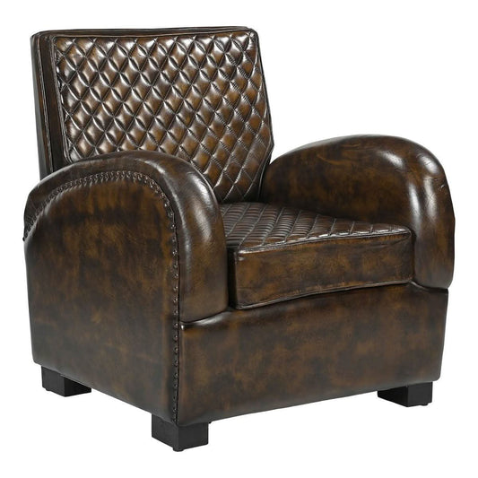 LENNOX HANDMADE BUFFALO HIDE GENUINE LEATHER ARMCHAIR - MyChocolateWood