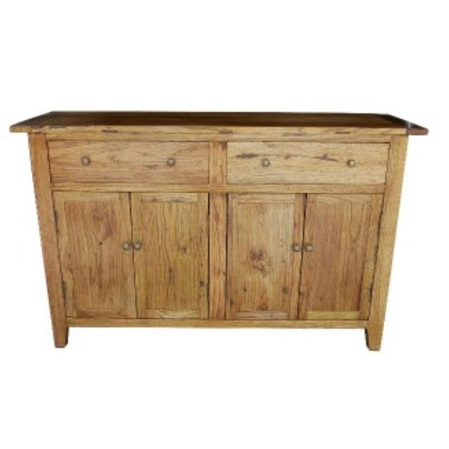 LINDI RECYCLED ELM RUSTIC COUNTRY STYLE BUFFET/SIDEBOARD 4 DOORS & 2 DRAWERS HONEY-140CM - MyChocolateWood