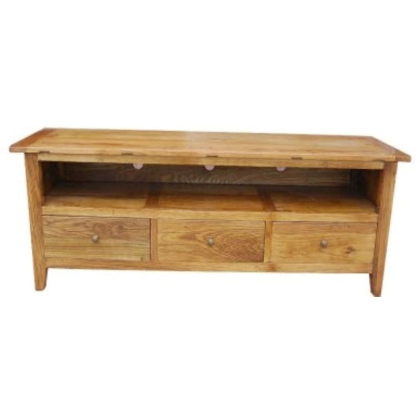 LINDI RECYCLED ELM RUSTIC COUNTRY STYLE TV/ENTERTAINMENT UNIT 3 DRAWERS HONEY 180CM I - MyChocolateWood