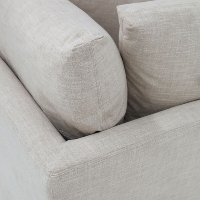 LIVINGSTON FABRIC ARMLESS LOUNGE CHAIR 'LEMAY' KHAKI COLOUR - MyChocolateWood