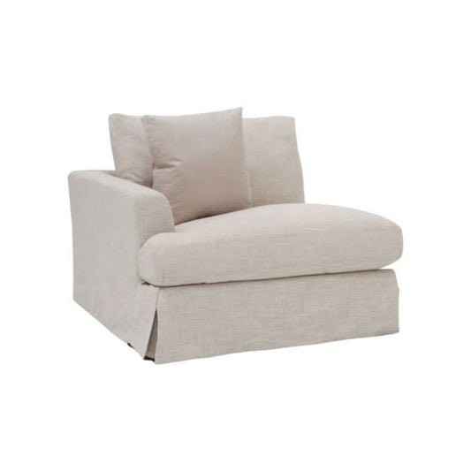 LIVINGSTON LAF FABRIC LOUNGE CHAIR 'LEMAY' KHAKI COLOUR - MyChocolateWood