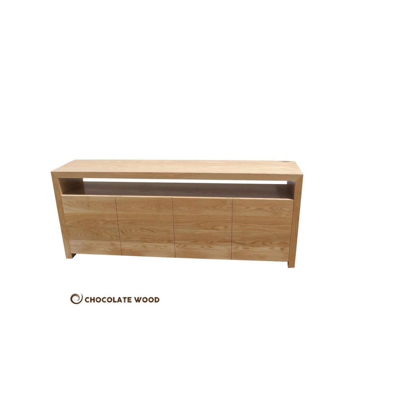 LOCHIA AMERICAN OAK BUFFET WITH 4 DOORS & 2 ADJUSTABLE SHELVES CUSTOM MADE TO ORDER - MyChocolateWood