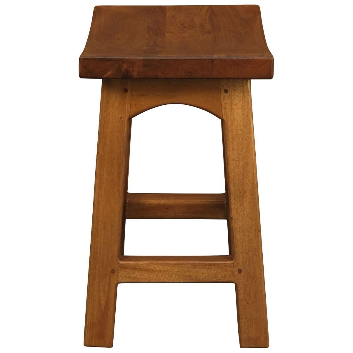 LORIAN SOLID MAHOGANY TIMBER KITCHEN/BAR STOOL 48CM HIGH - LIGHT PECAN - MyChocolateWood