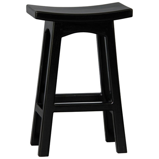 LORIAN SOLID MAHOGANY TIMBER KITCHEN/BAR STOOL 67CM HIGH - BLACK - MyChocolateWood