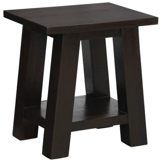 LORIAN SOLID MAHOGANY TIMBER LAMP TABLE/SIDE TABLE - CHOCOLATE - MyChocolateWood