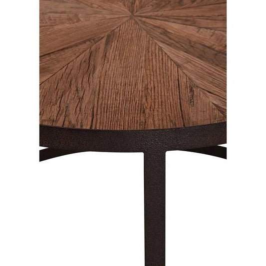LORITA ROUND MANGO WOOD COFFEE TABLE/METAL BASE - FLOOR STOCK CLEARANCE - MyChocolateWood