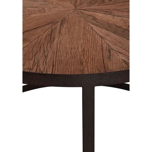 LORITA ROUND MANGO WOOD COFFEE TABLE/METAL BASE - FLOOR STOCK CLEARANCE - MyChocolateWood