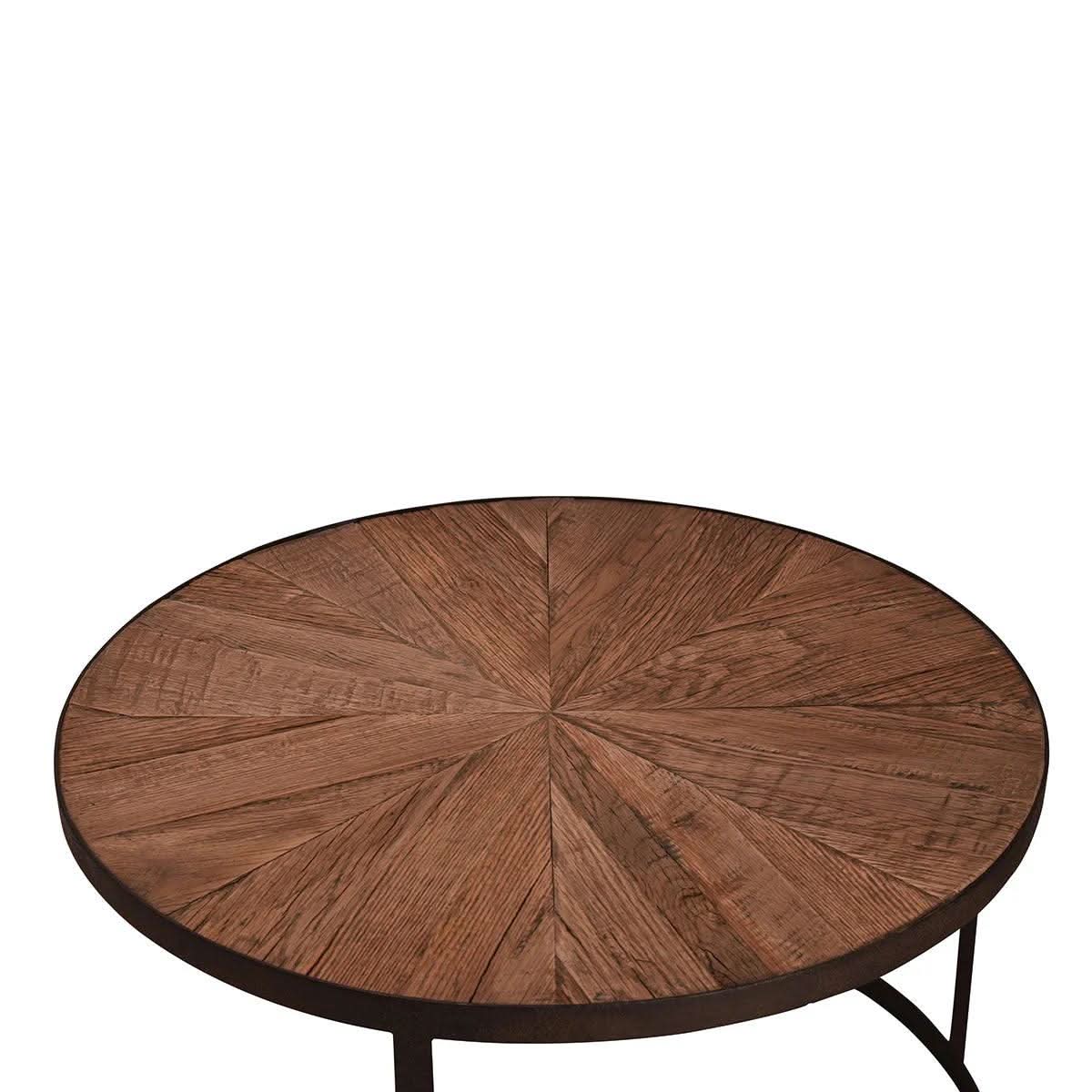 LORITA ROUND MANGO WOOD COFFEE TABLE/METAL BASE - FLOOR STOCK CLEARANCE - MyChocolateWood