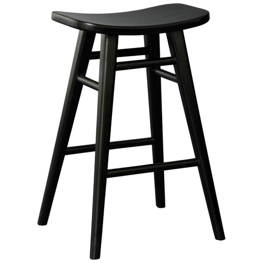 LUCAS SOLID MAHOGANY COUNTER STOOL BLACK - MyChocolateWood