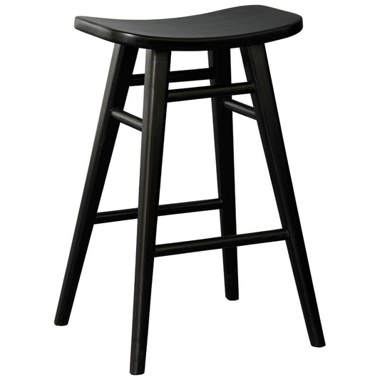 LUCAS SOLID MAHOGANY COUNTER STOOL BLACK - MyChocolateWood