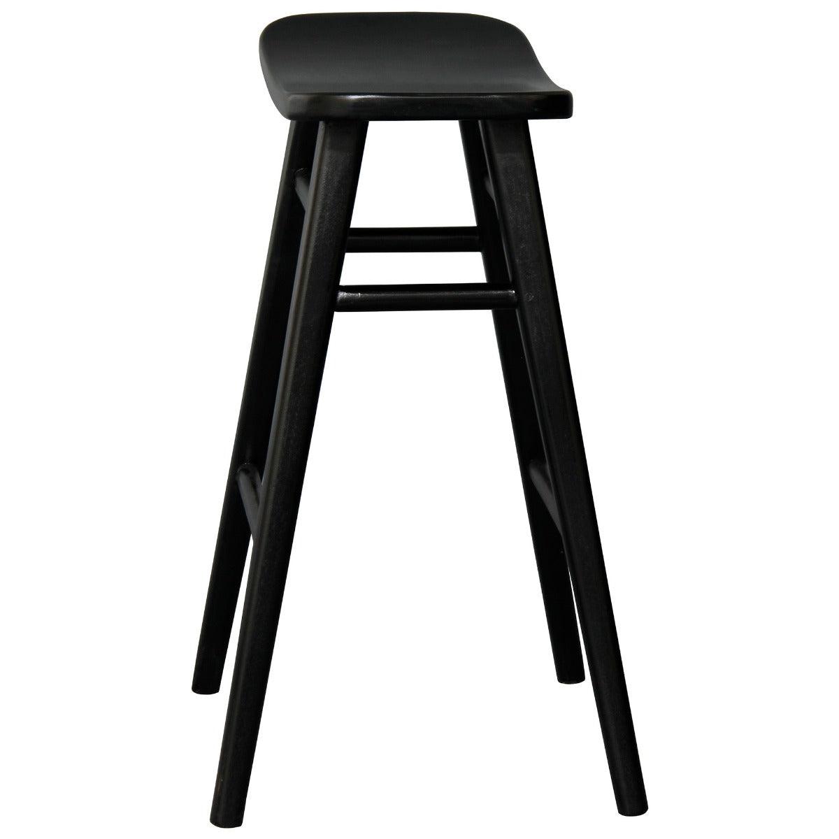 LUCAS SOLID MAHOGANY COUNTER STOOL BLACK - MyChocolateWood