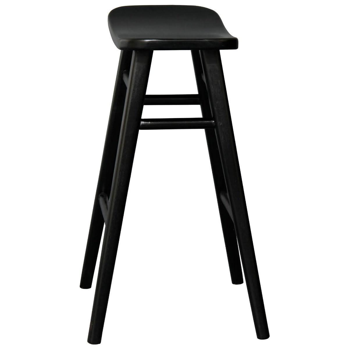 LUCAS SOLID MAHOGANY COUNTER STOOL BLACK - MyChocolateWood