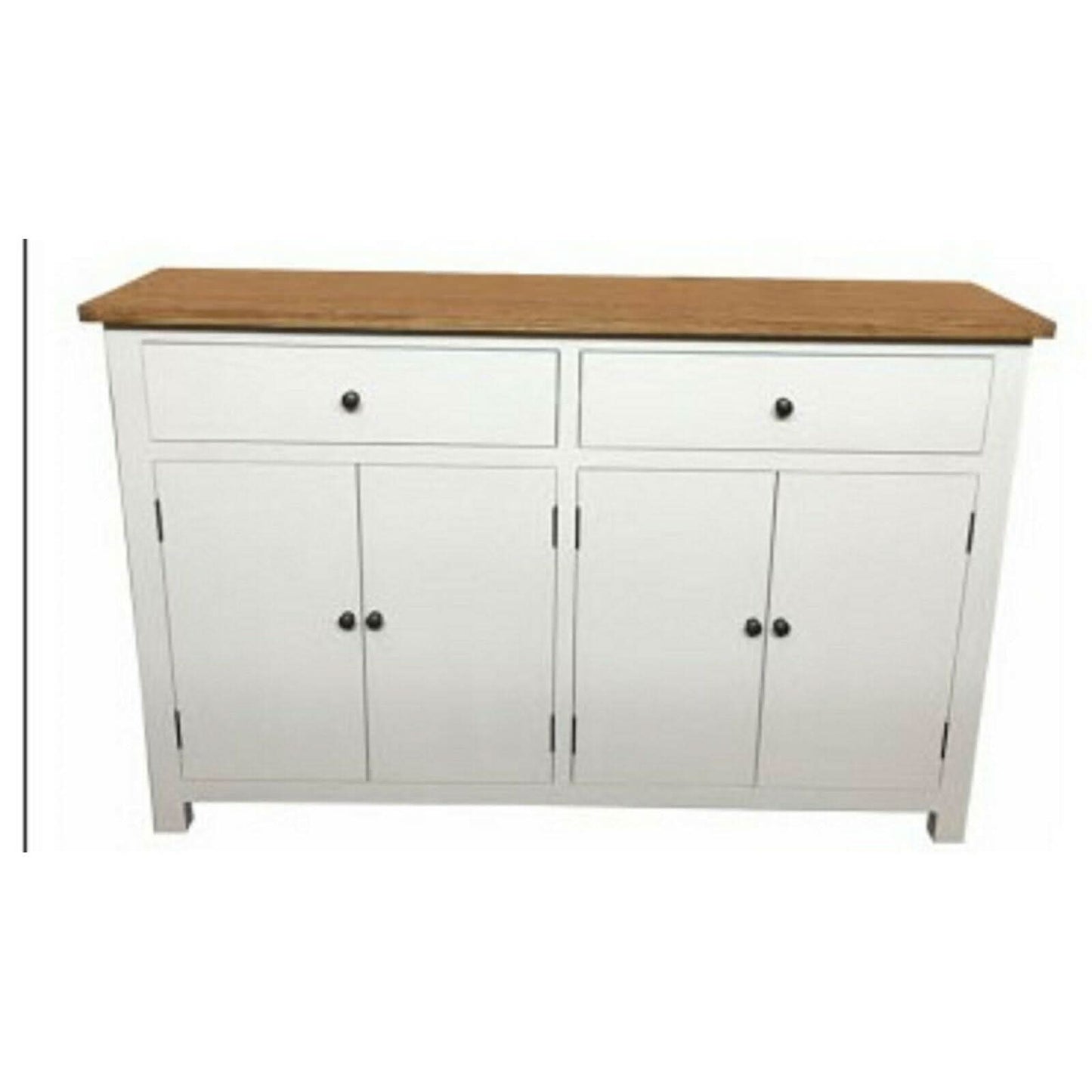 LUCIA HAMPTONS SIDEBOARD BUFFET OAK TOP/WHITE BASE 2-DOOR 4-DRAWER 140 CM - MyChocolateWood