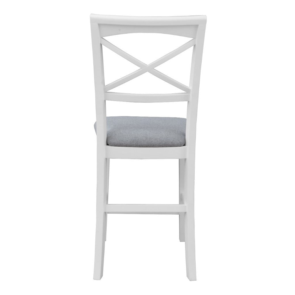 LUGANO HAMPTONS STYLE ACACIA FABRIC NEW BAR CHAIR BAR STOOL W:48XD:55XH107CM