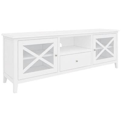LUGANO HAMPTONS STYLE ACACIA MEDIUM TV UNIT 2 DOORS /1 DRAWER 170CM WHITE