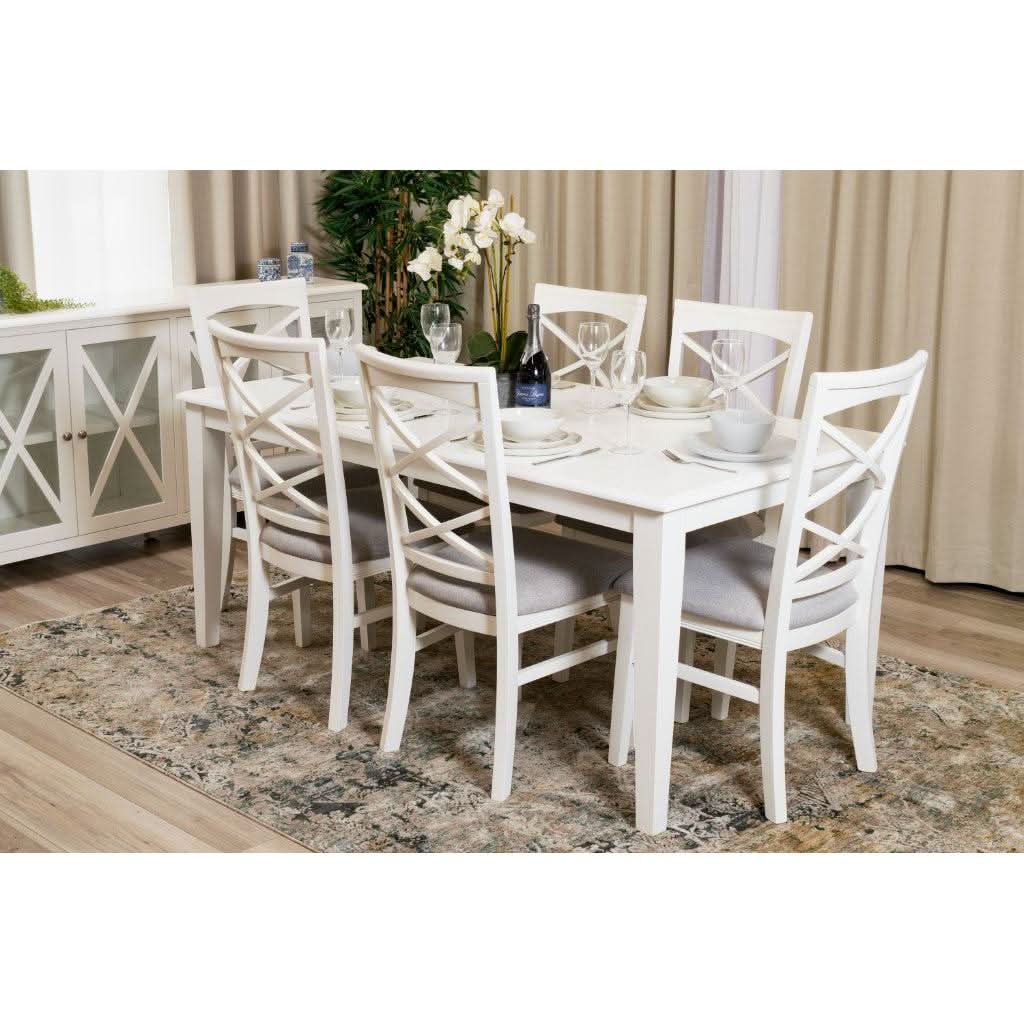 LUGANO HAMPTONS STYLE ACACIA NEW DINING CHAIR W:48XD:59XH103CM - MyChocolateWood