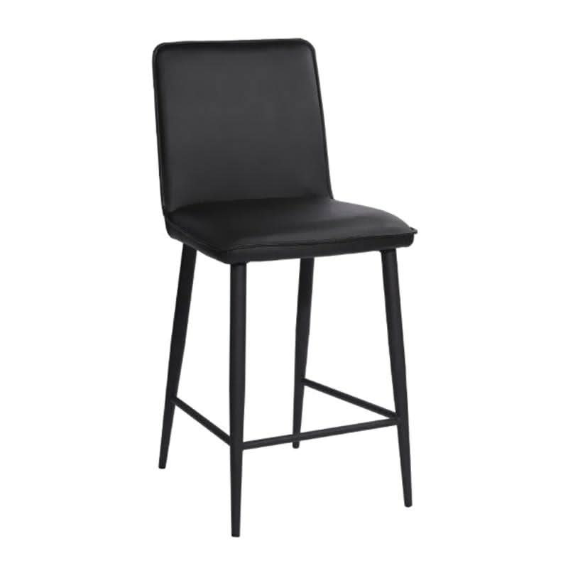 MAGLAN BAR STOOL IN PU LEATHER BLACK - MyChocolateWood