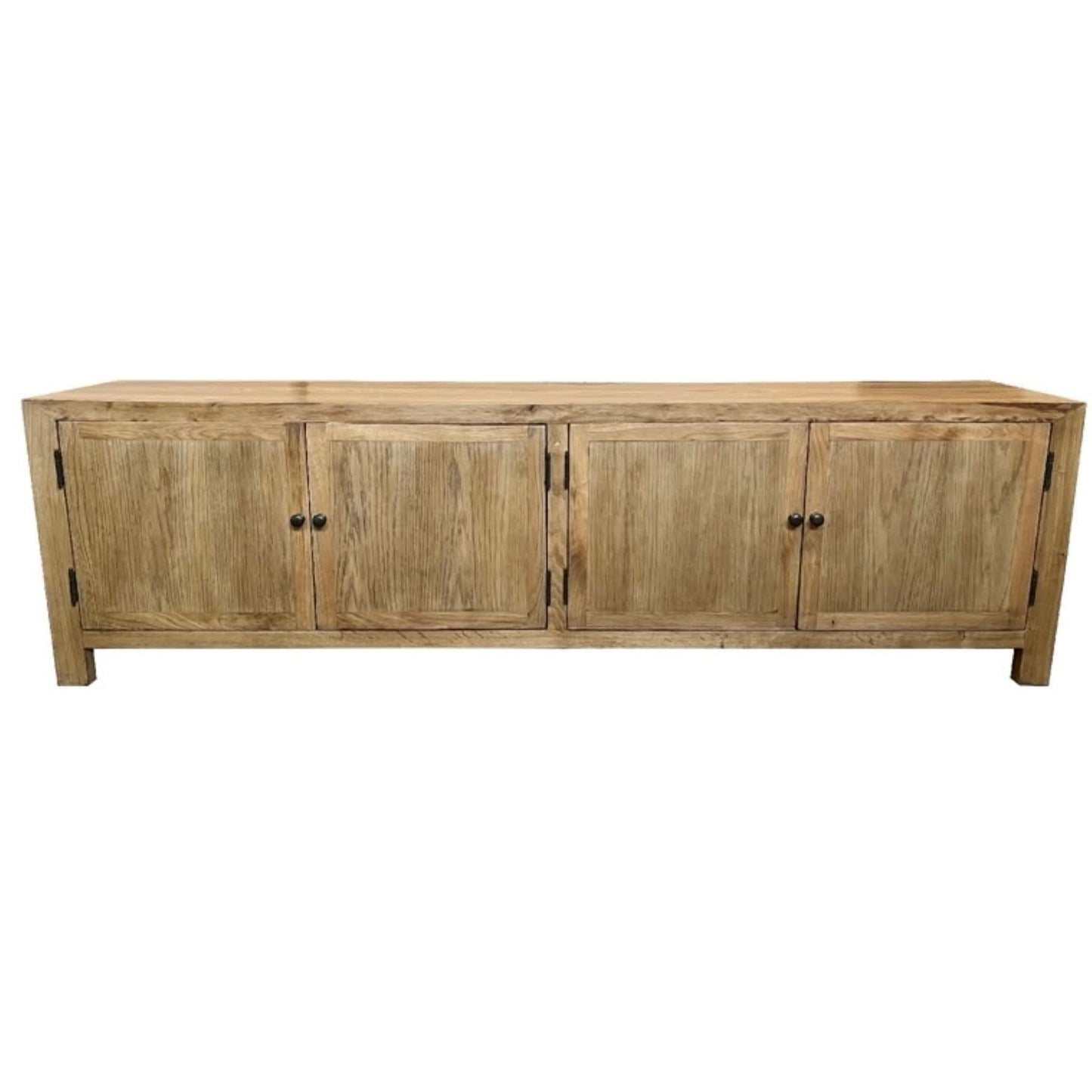 MAGNOLIOUS RUSTIC 4 DOORS TV/ENTERTAINMENT UNIT IN SOLID OAK - MyChocolateWood