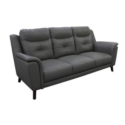 MALANIA 3-SEATER + 2-SEATER REAL LEATHER SOFAS PACKAGE DEAL IN GUNMETAL - MyChocolateWood