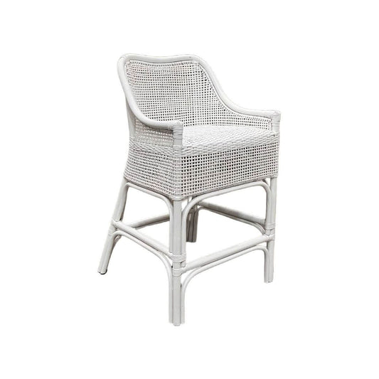 MALIBU HAMPTONS RATTAN COUNTER STOOL IN SOLID WHITE - MyChocolateWood