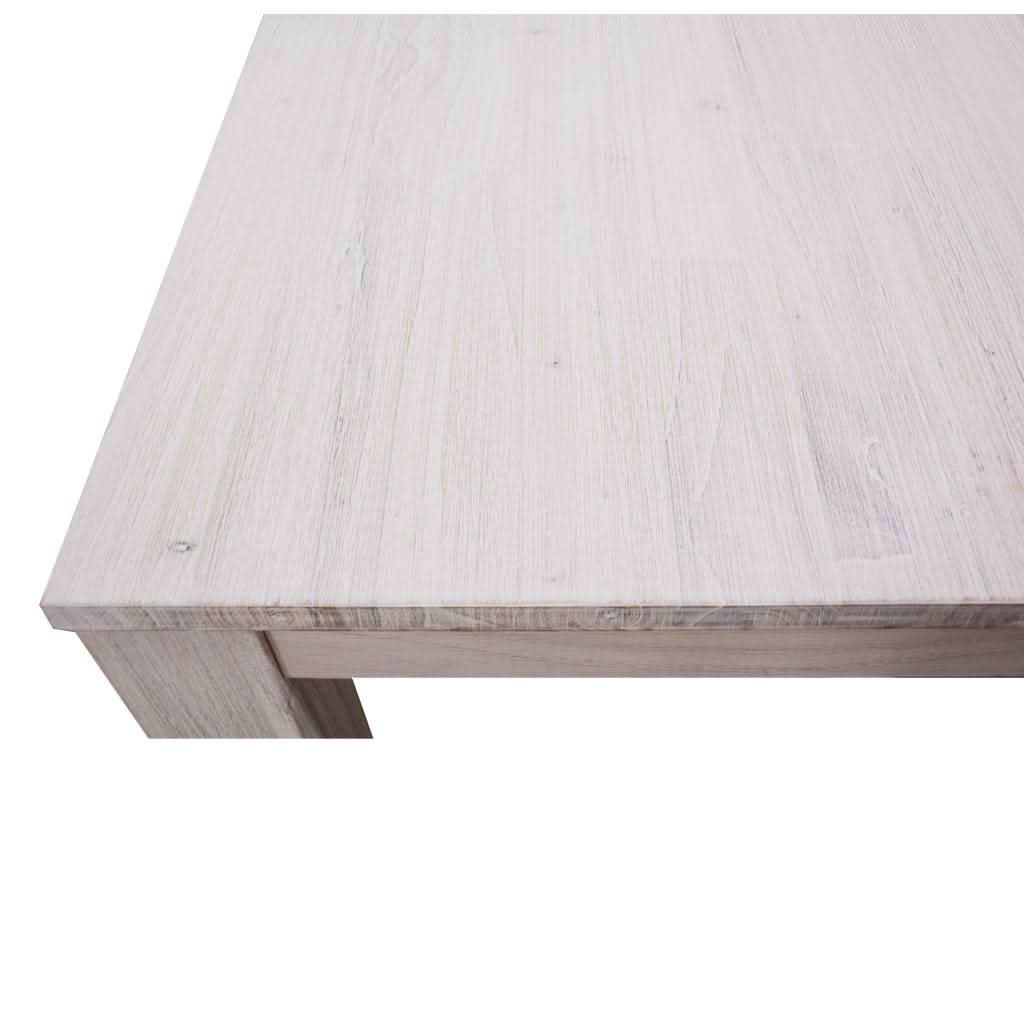 MANLY 190CM DINING TABLE IN BRUSHED WHITEWASH - MyChocolateWood