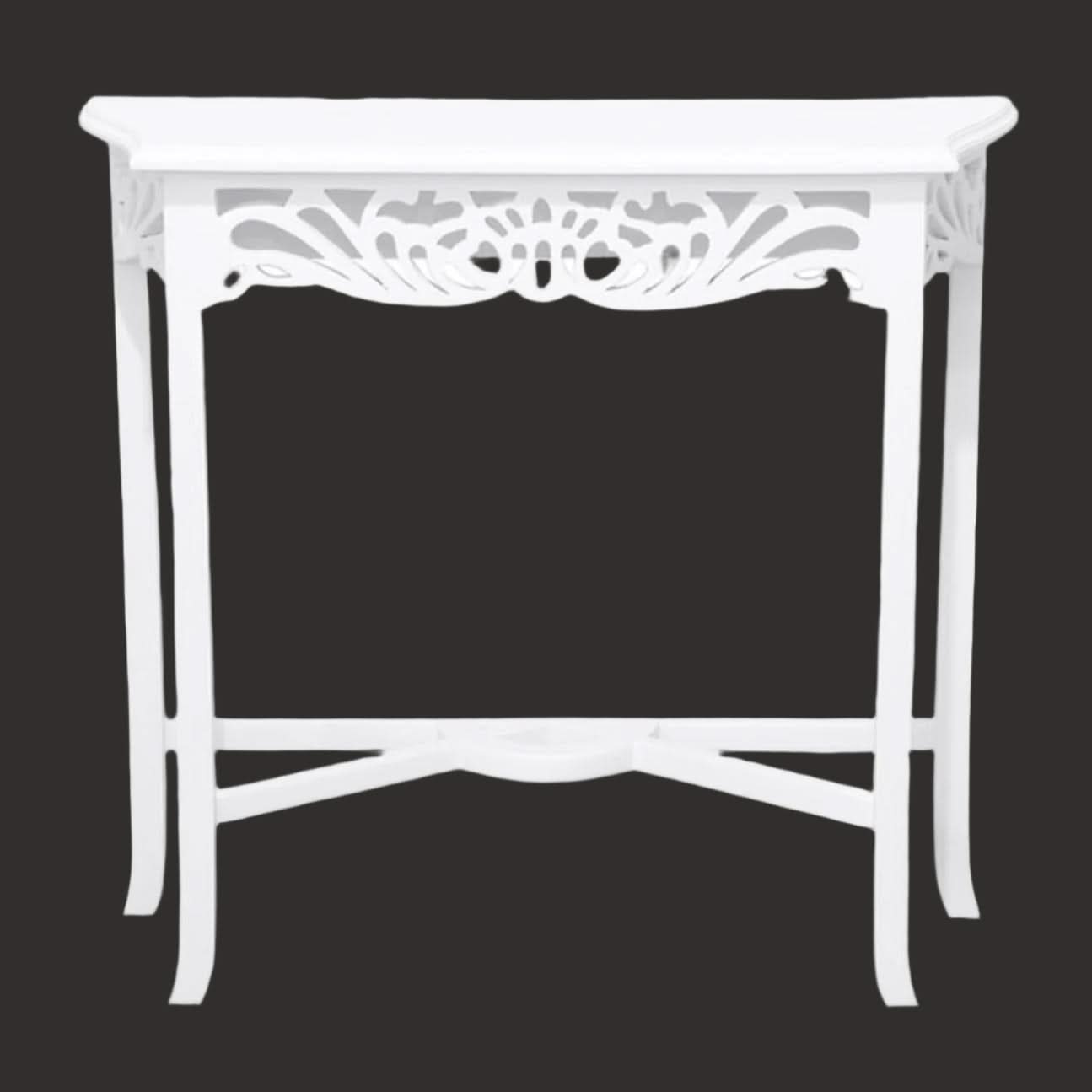 MANOR SOLID MAHOGANY TIMBER CONSOLE TABLEHALL TABLE IN WHITE 120CM - MyChocolateWood