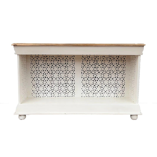 MARAKESH 2 TONE COLOUR CONSOLE/BUFFET - OPEN BACK - IN MANGO WOOD - MyChocolateWood