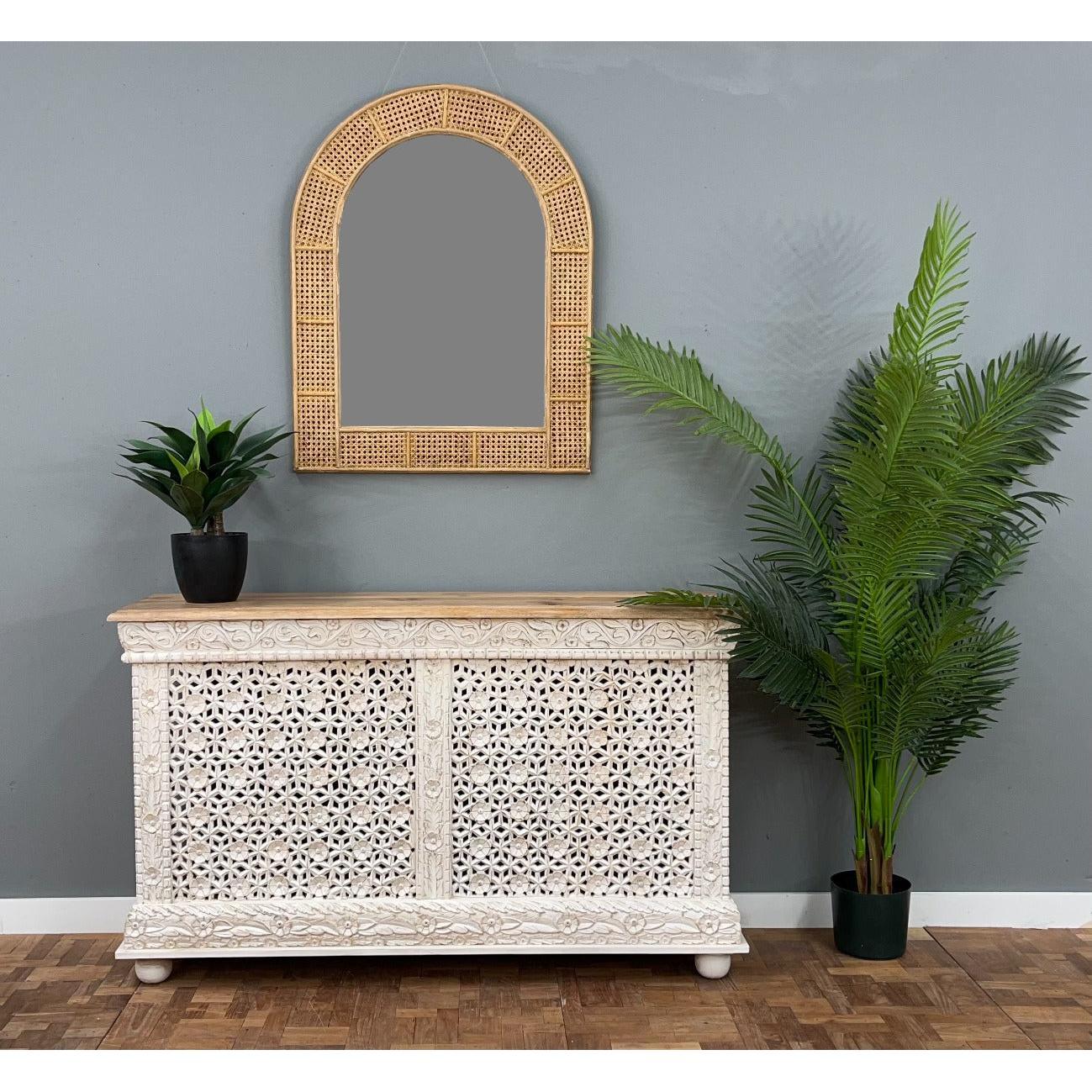 MARAKESH 2 TONE COLOUR CONSOLE/BUFFET - OPEN BACK - IN MANGO WOOD - MyChocolateWood