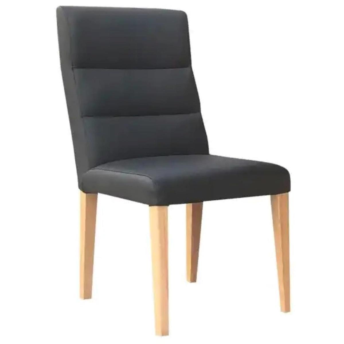 MARILYN LEATHER DINING CHAIR SOLID MESSMATE TIMBER LEGS - MyChocolateWood