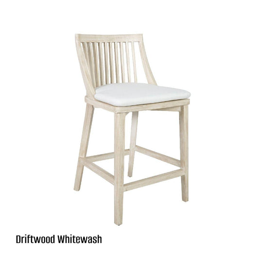 MARLEY MANGO WOOD HAMPTONS COUNTER STOOL DRIFTWOOD WHITE - MyChocolateWood