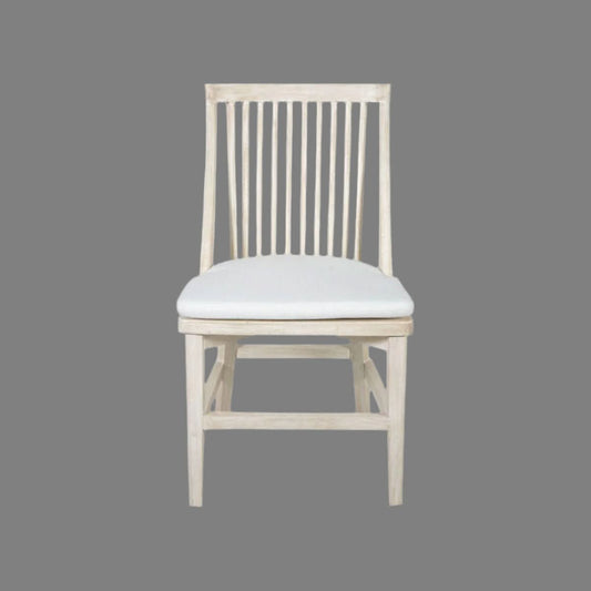 MARLEY MANGO WOOD HAMPTONS DINING CHAIR WHITE DRIFTWOOD - MyChocolateWood