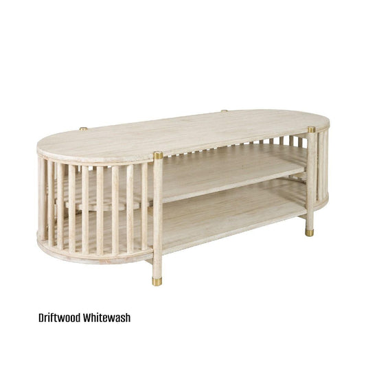 MARLEY MANGO WOOD TV UNIT WHITE DRIFTWOOD - MyChocolateWood