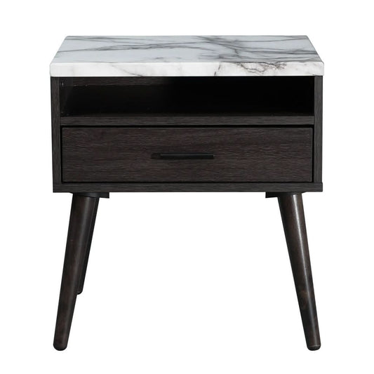 MARNI 1-DRAWER 1-NICHE BEDSIDE TABLE ESPRESSO - MyChocolateWood
