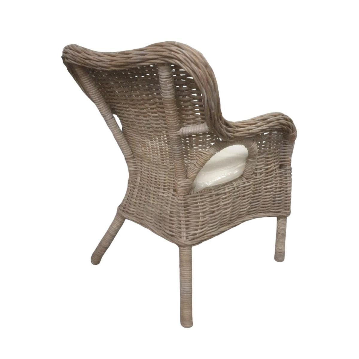 MARVELL KUBU GREY RATTAN LOUNGE CHAIR ACCENT CHAIR/ ARMCHAIR /EASY CHAIR - MyChocolateWood