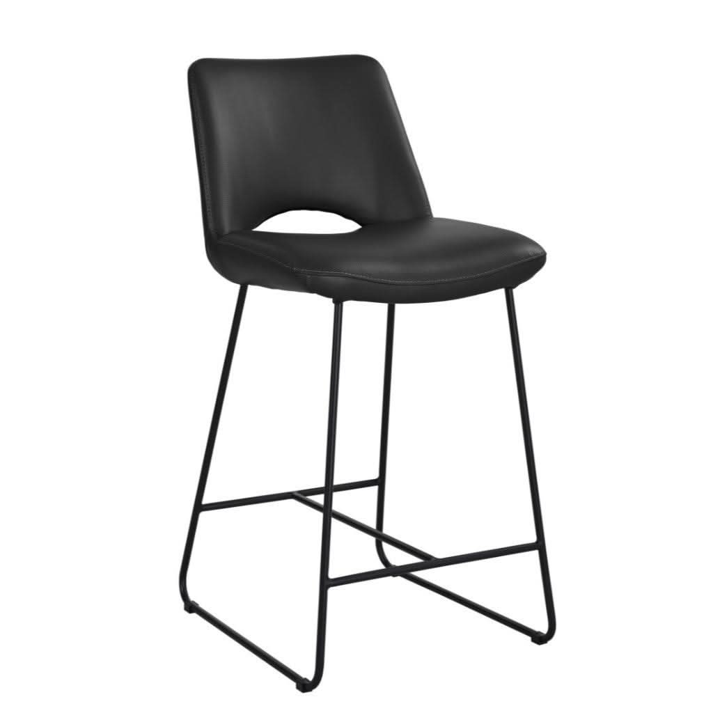 MATTILDA PU BAR CHAIR IN BLACK - MyChocolateWood