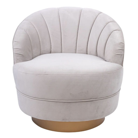 MELISSA FABRIC SWIVEL ARMCHAIR IN PEARL - MyChocolateWood