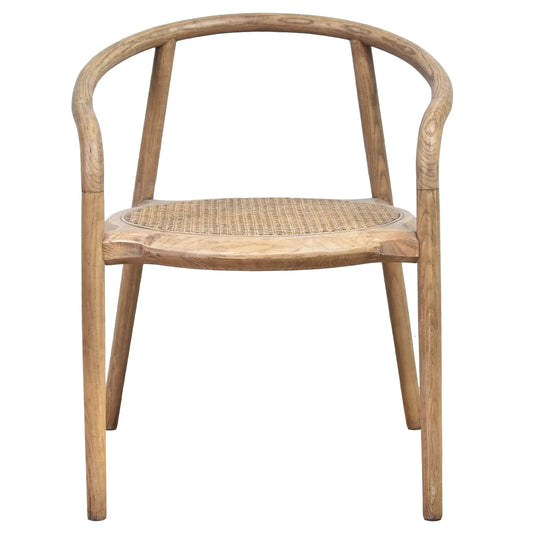 MERSEY SOLID OAK DINING CHAIR W/RATTAN SEAT NATURAL - MyChocolateWood