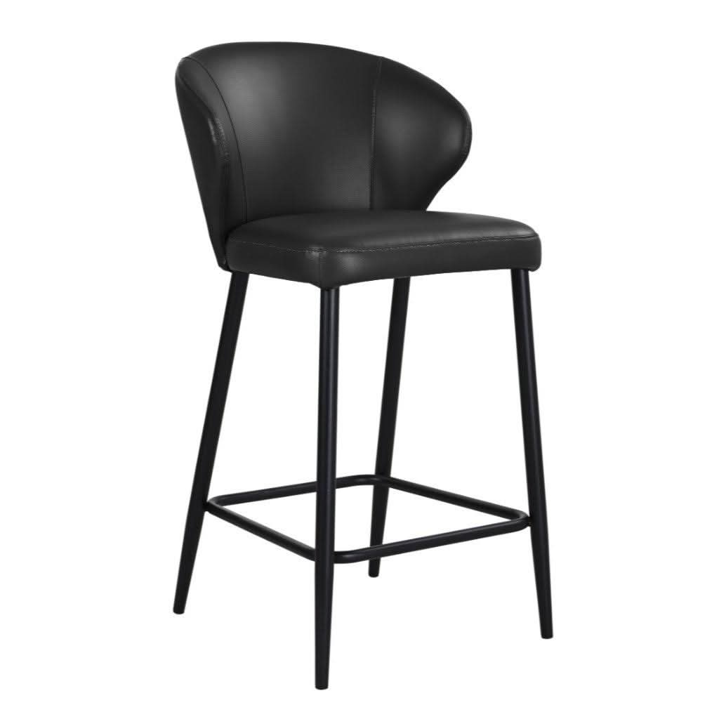 MILANO PU LEATHER BAR STOOL IN BLACK - MyChocolateWood