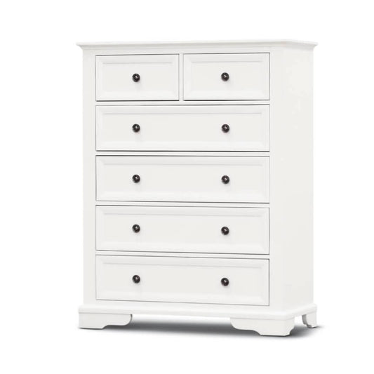 MIRIBELLE ACACIA WOOD 6-DRAWER TALLBOY/ 6 DRAWER CHEST OF DRAWERS - MyChocolateWood