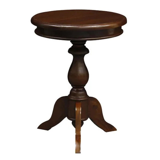 MOLA SOLID MAHOGANY ROUND SIDE/WINE TABLE MAHOGANY - MyChocolateWood