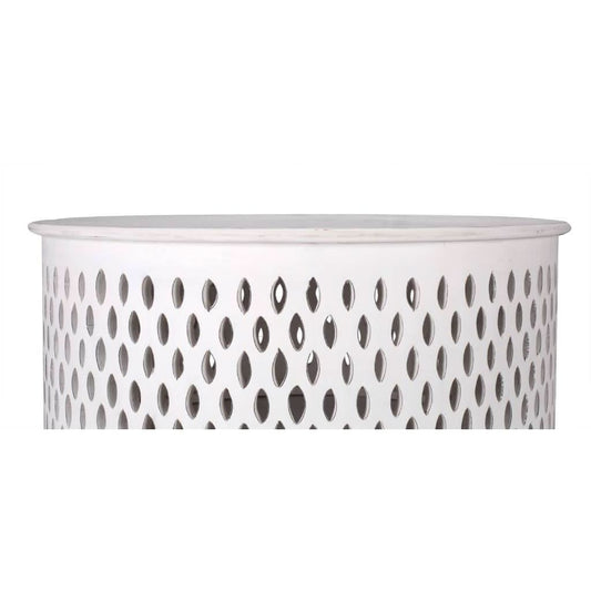 MOSAIC SOLID HARDWOOD ROUND COFFEE TABLE WHITE - MyChocolateWood