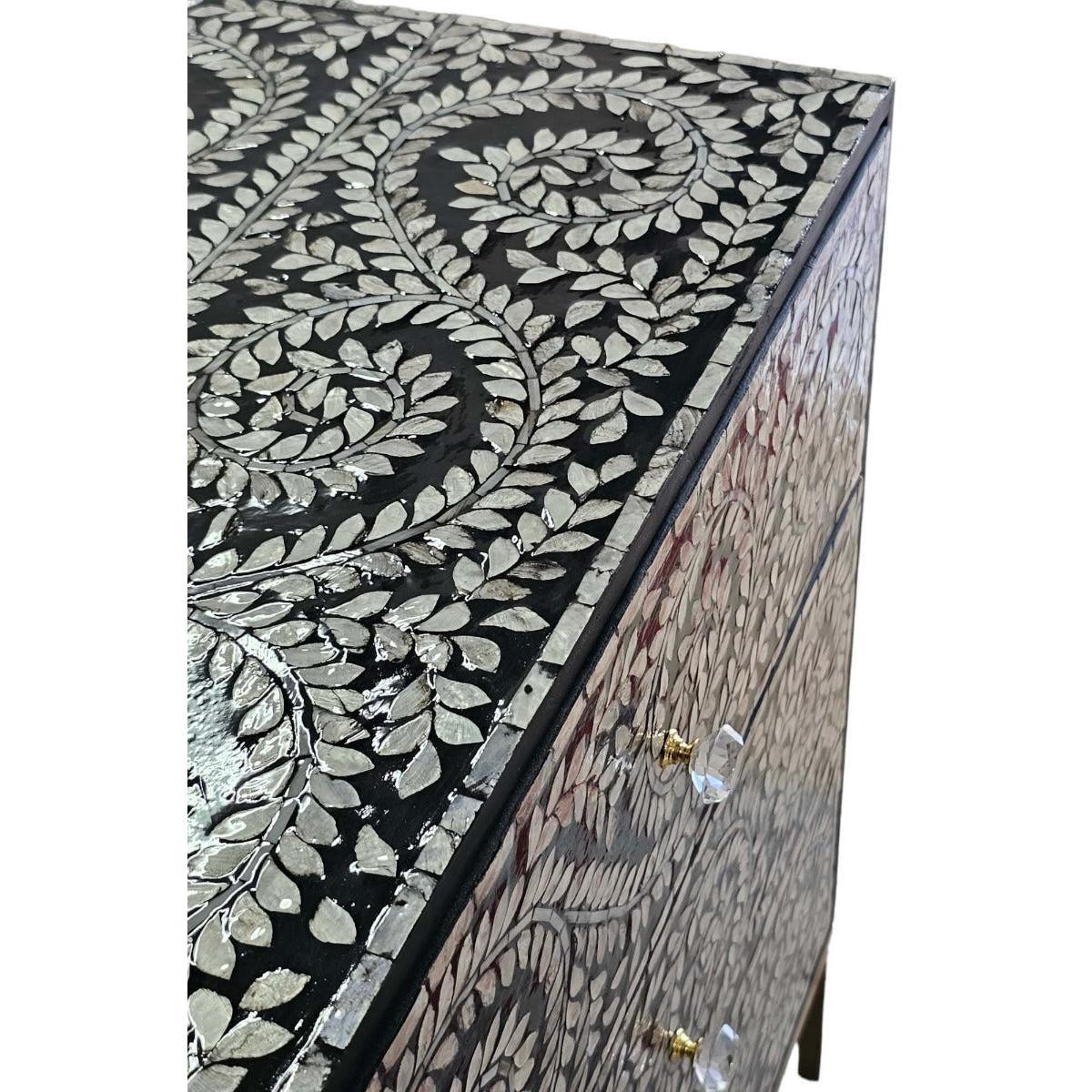 MOTHER OF PEARL ENCHANTING VINE 6 DRAWERS DRESSER - MyChocolateWood