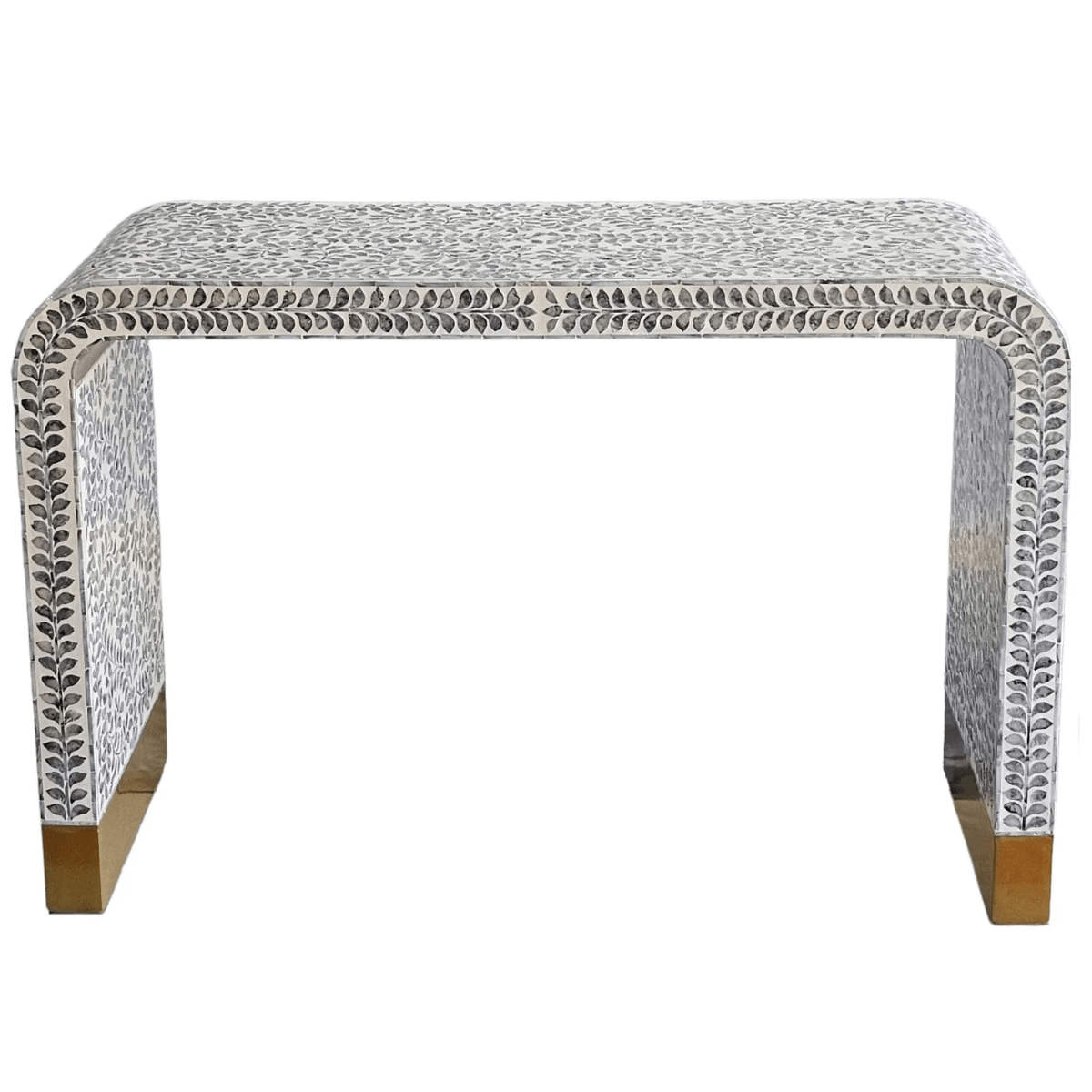 MOTHER OF PEARL MONOCHROME ELEGANCE CONSOLE TABLE - MyChocolateWood