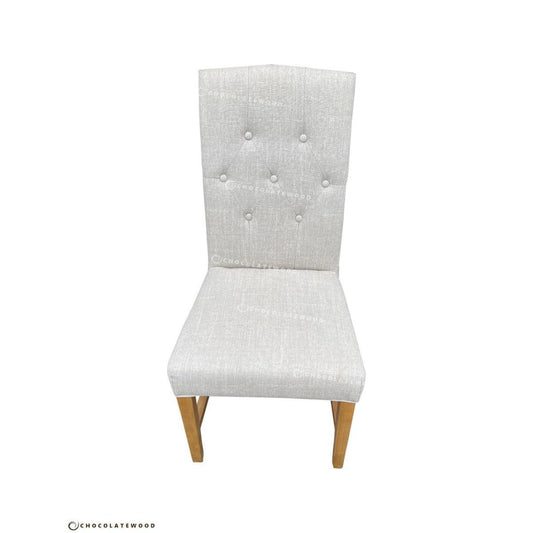 MULAN FABRIC DINING CHAIR IN FLAXEEN - FLOOR STOCK CLEARANCE - MyChocolateWood