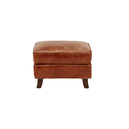 MULAN TOP GRAIN COWHIDE LEATHER OTTOMAN IN ORIGINAL AGED LEATHER - MyChocolateWood