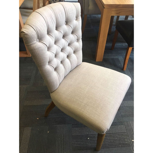 MURDOCH SOLID OAK FRAME LINEN DINING CHAIR - MyChocolateWood