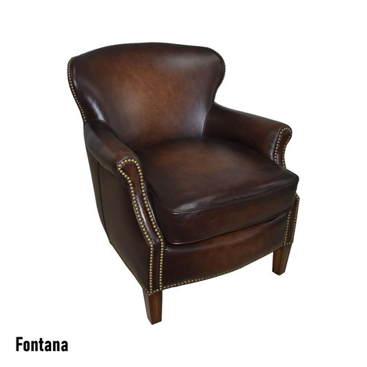 NAPIER GENUINE TOP GRAIN LEATHER ARMCHAIR EASY CHAIR LOUNGE CHAIR FONTANA COLOUR